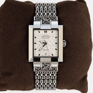 LOIS HILL Sterling Silver Bracelet Automatic Swiss Movement Watch NWOT